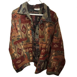 Vintage Collection USA by Connie Women Native Pattern Gobelin Jacquard Jacket